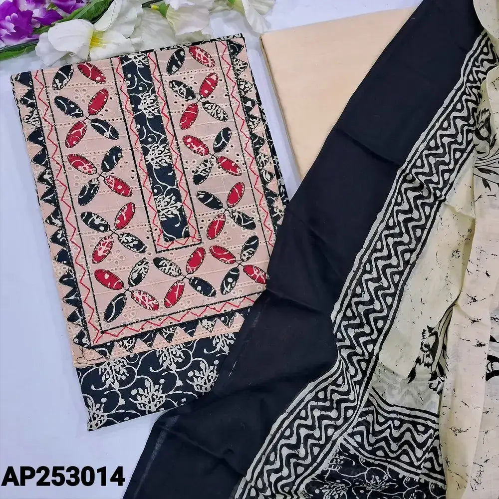 Black printed cotton salwar material ap253014-Neidhal