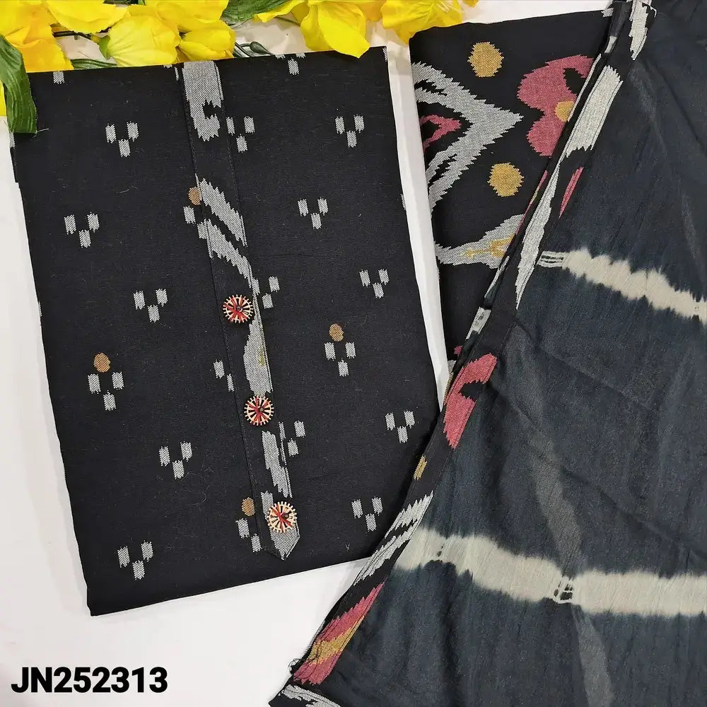 Black printed cotton salwar material jn252313-Neidhal