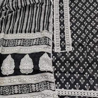 Black printed cotton salwar material mr252113-Neidhal