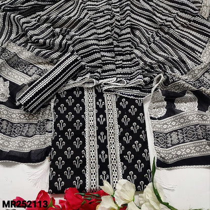 Black printed cotton salwar material mr252113-Neidhal