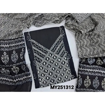 Black printed cotton salwar material my251312-Neidhal
