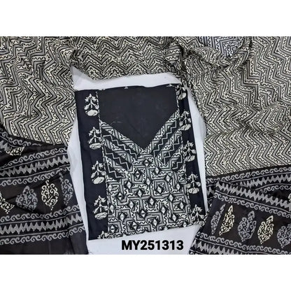 Black printed cotton salwar material my251313-Neidhal