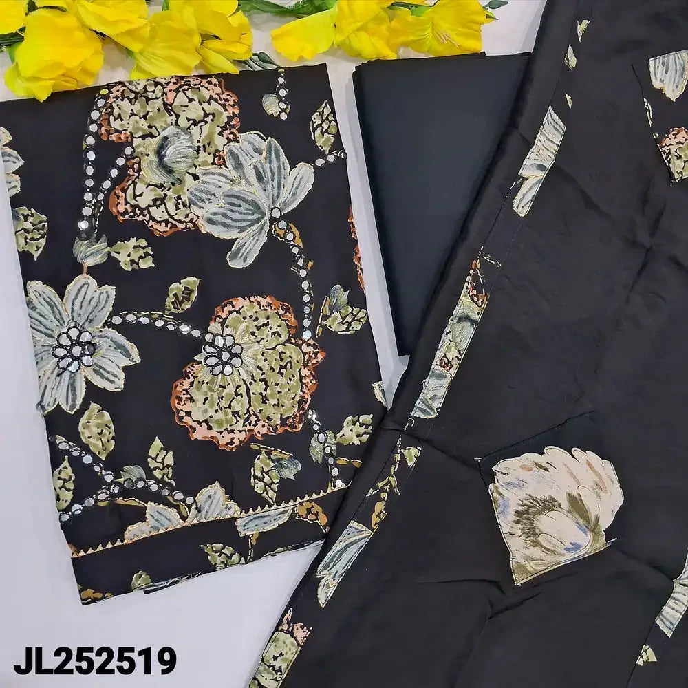 Black printed fancy silk cotton salwar material jl252519-Neidhal