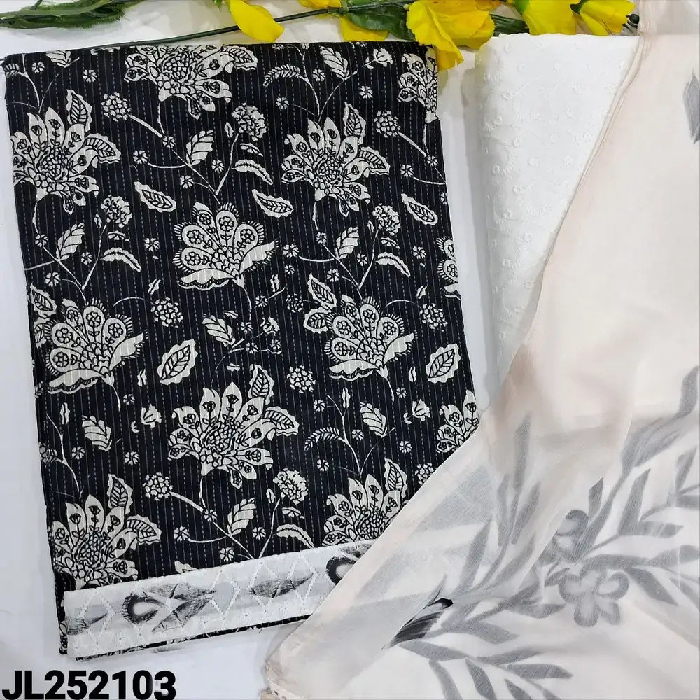 Black printed kantha cotton salwar material jl252203-Neidhal
