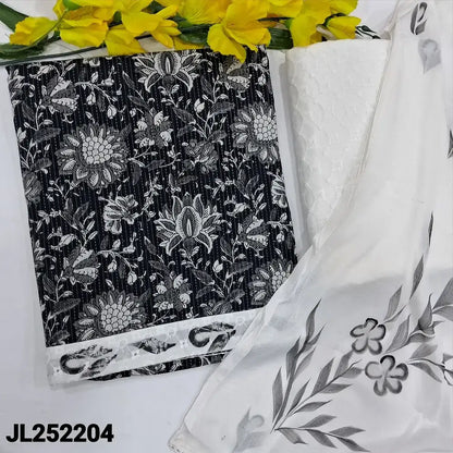 Black printed kantha cotton salwar material jl252204-Neidhal
