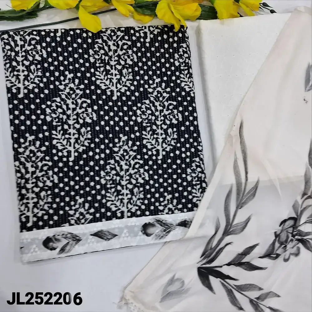 Black printed kantha cotton salwar material jl252206-Neidhal