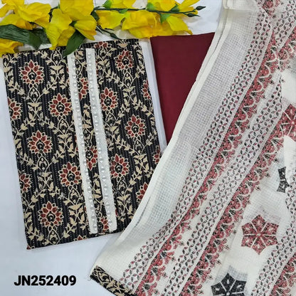 Black printed kantha cotton salwar material jn252409-Neidhal