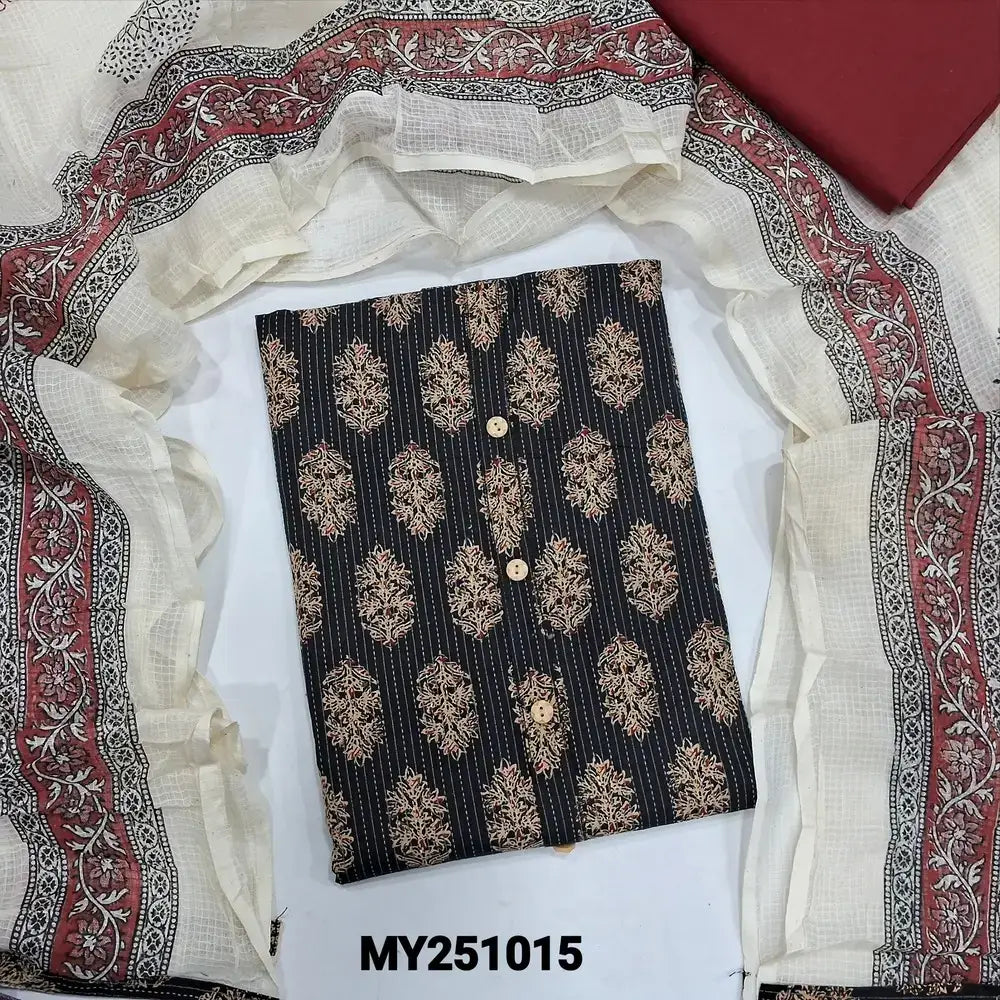 Black printed kantha cotton salwar material my251015-Neidhal