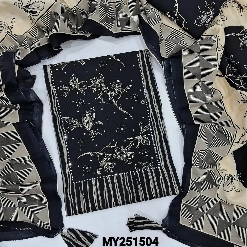 Black printed premium cotton salwar material my251504-Neidhal