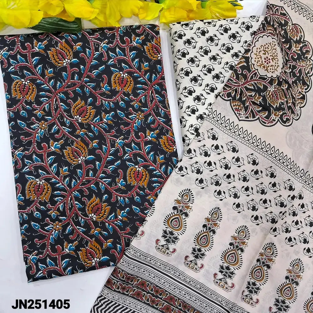 Black printed pure cotton salwar material jn251405-Neidhal