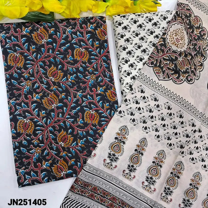 Black printed pure cotton salwar material jn251405-Neidhal