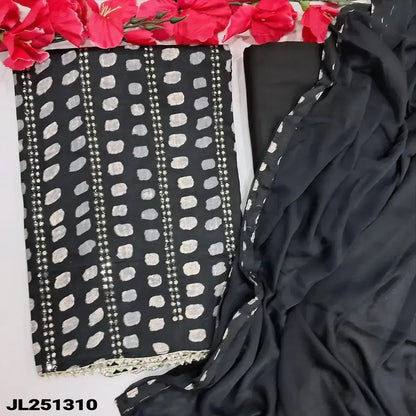 Black printed satin cotton salwar material jl251310-Neidhal