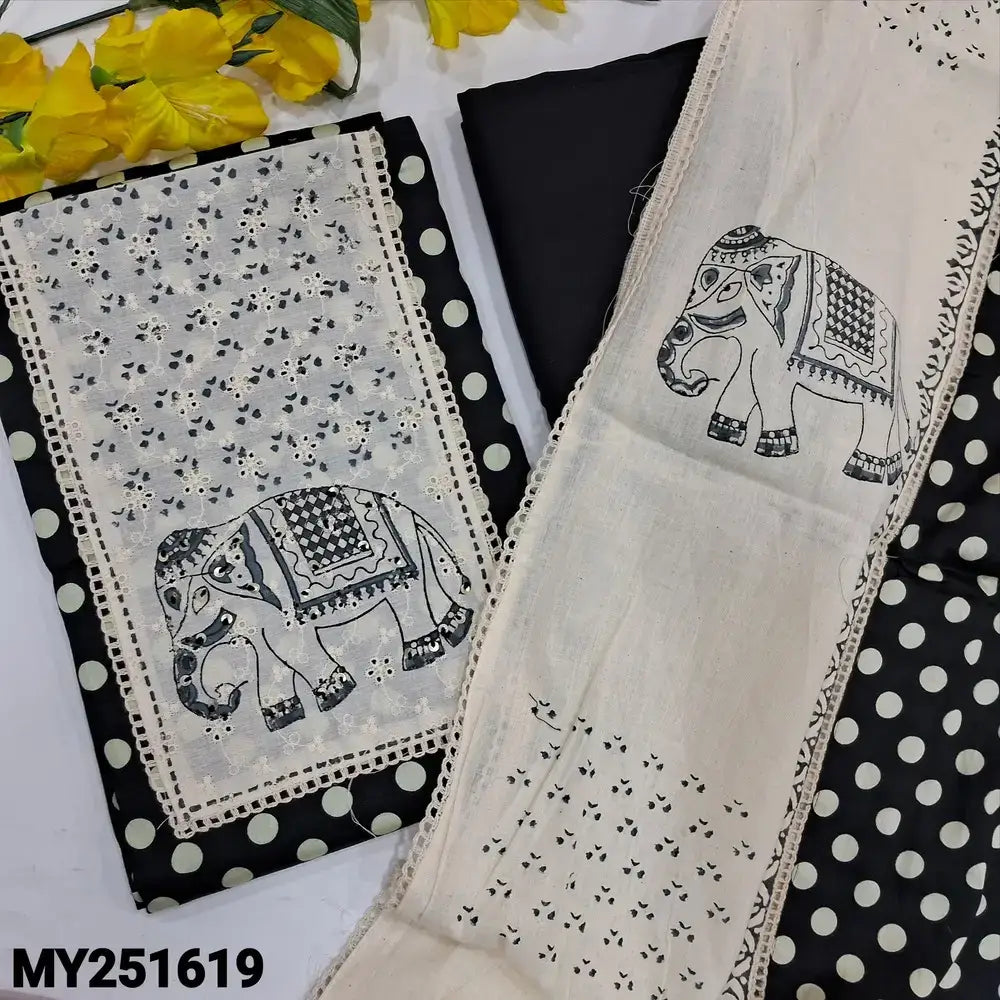 Black printed satin cotton salwar material my251619-Neidhal