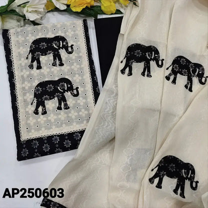 Black printed soft cotton salwar material ap250603-Neidhal