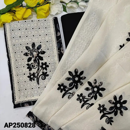 Black printed soft cotton salwar material ap250828-Neidhal