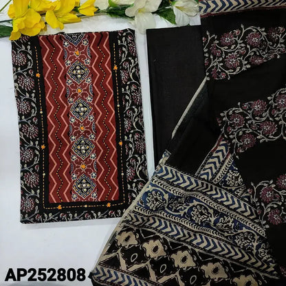 Black printed soft cotton salwar material ap252808-Neidhal