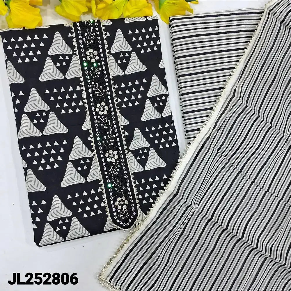 Black printed soft cotton salwar material jl252806-Neidhal