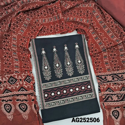 Black pure cotton salwar material ag252506 Neidhal