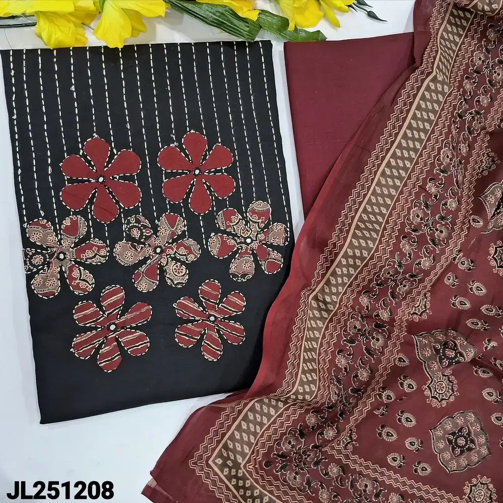 Black pure cotton salwar material jl251208-Neidhal