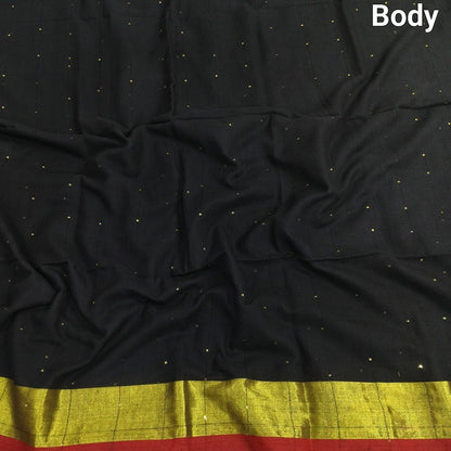 Black pure mul cotton saree ns146-Neidhal