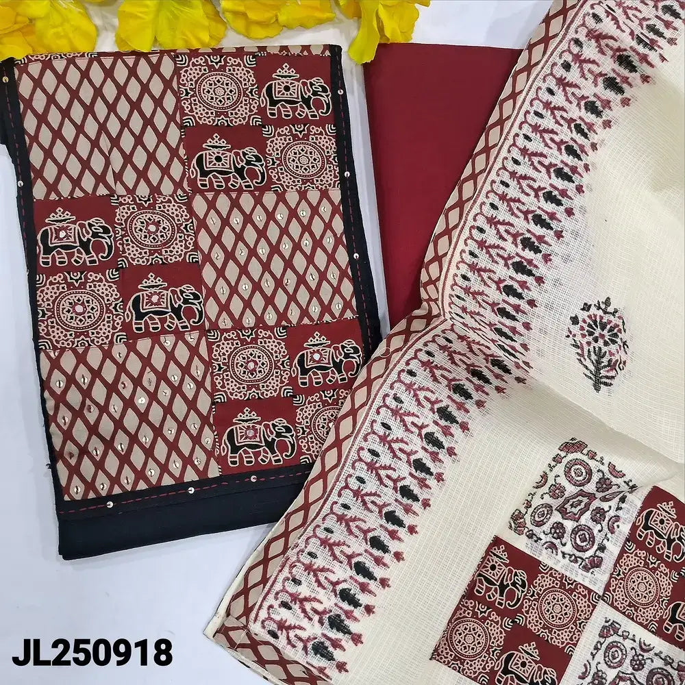 Black pure slub cotton salwar material jl250918-Neidhal