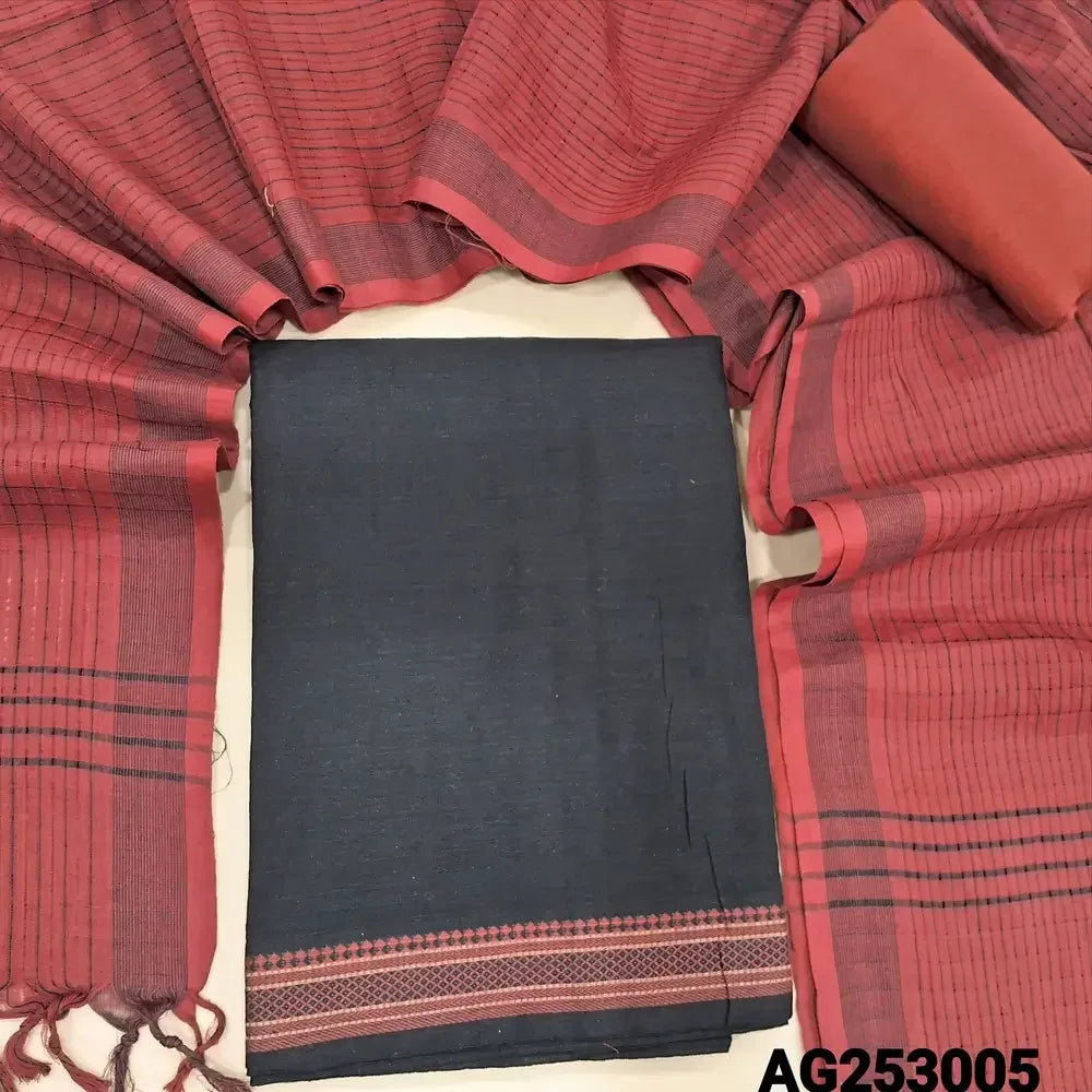 Black pure south handloom cotton salwar material ag253005 Neidhal