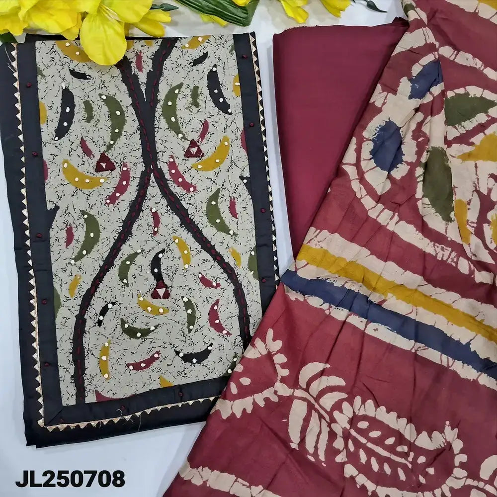 Black satin cotton salwar material jl250708-Neidhal