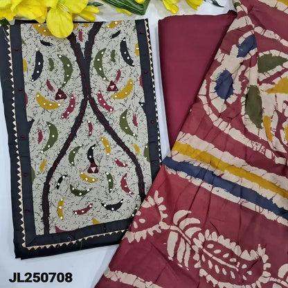 Black satin cotton salwar material jl250708-Neidhal