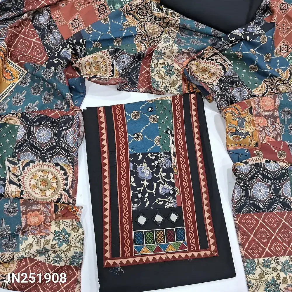 Black satin cotton salwar material jn251908-Neidhal