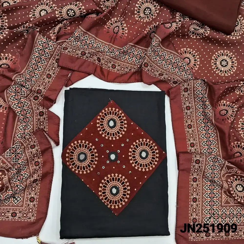 Black satin cotton salwar material jn251909-Neidhal