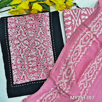 Black schiffli embroidered cotton salwar material my251707-Neidhal