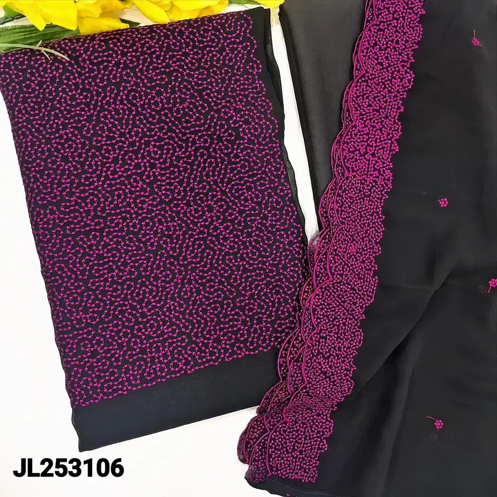 Black semi georgette salwar material jl253106-Neidhal