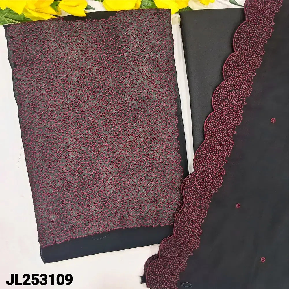 Black semi georgette salwar material jl253109-Neidhal