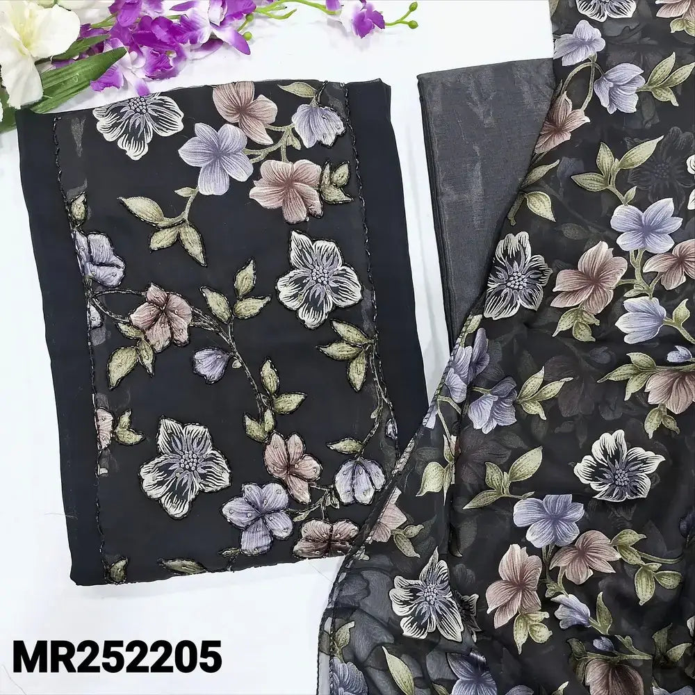 Black semi georgette salwar material mr252205-Neidhal