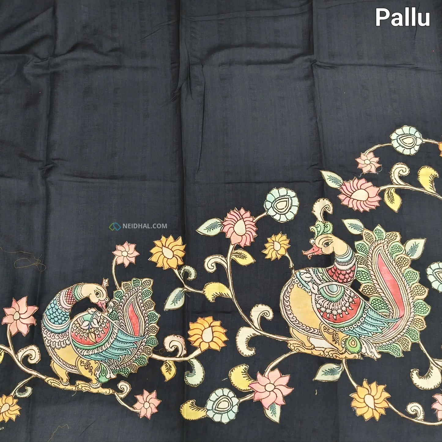 Black semi jute silk saree ns34-Neidhal