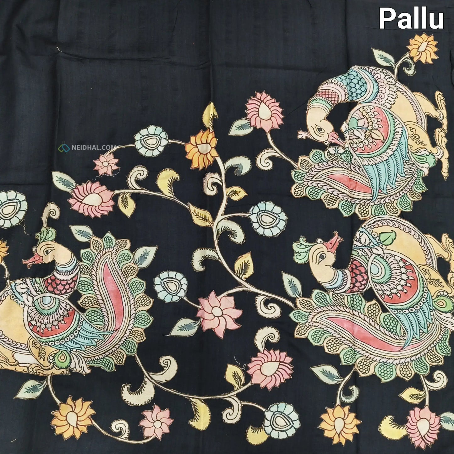 Black semi jute silk saree ns34-Neidhal