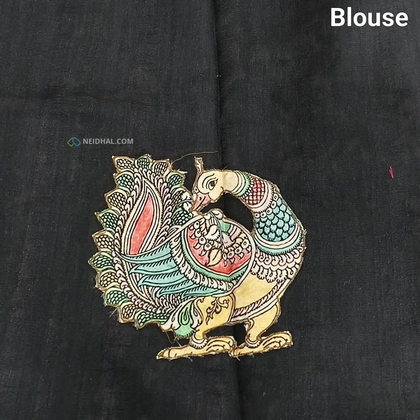 Black semi jute silk saree ns34-Neidhal