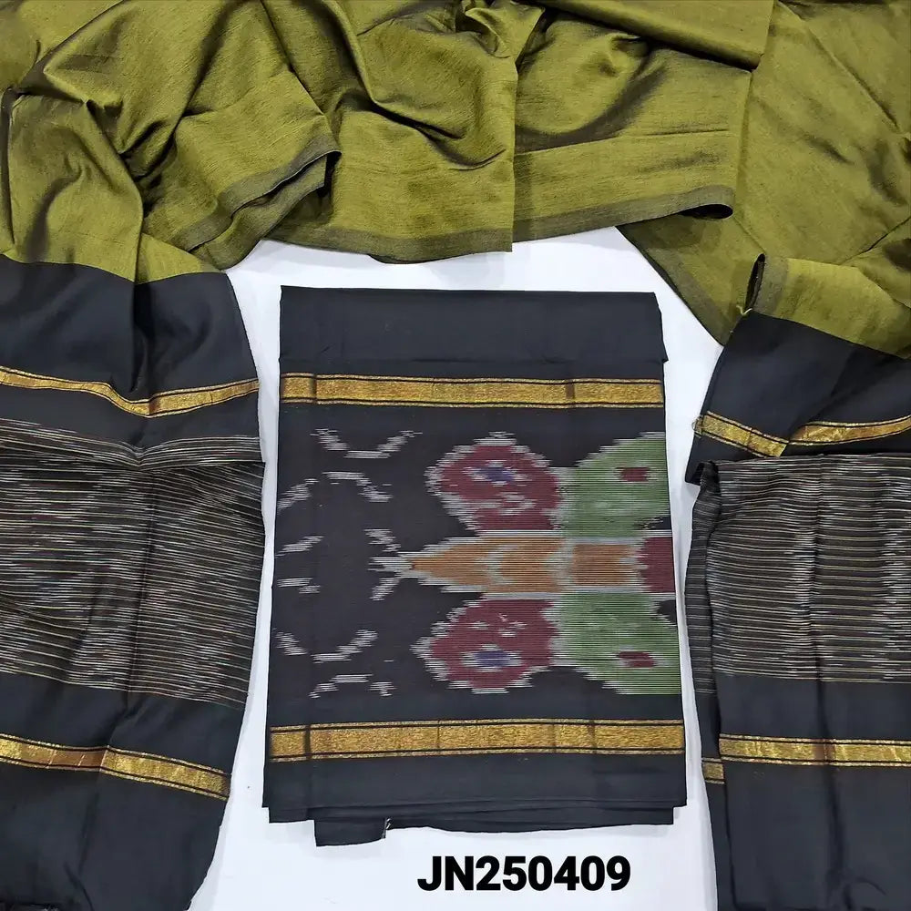 Black silk cotton salwar material jn250409-Neidhal