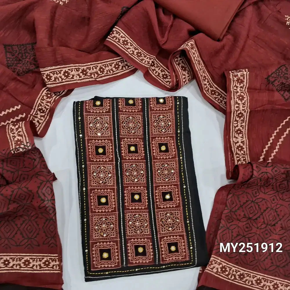 Black slub cotton salwar material my251912-Neidhal