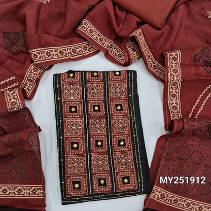 Black slub cotton salwar material my251912-Neidhal