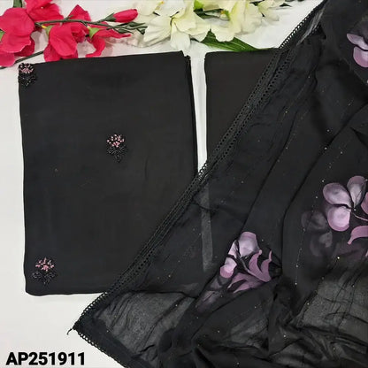 Black soft silk cotton salwar material ap251911-Neidhal