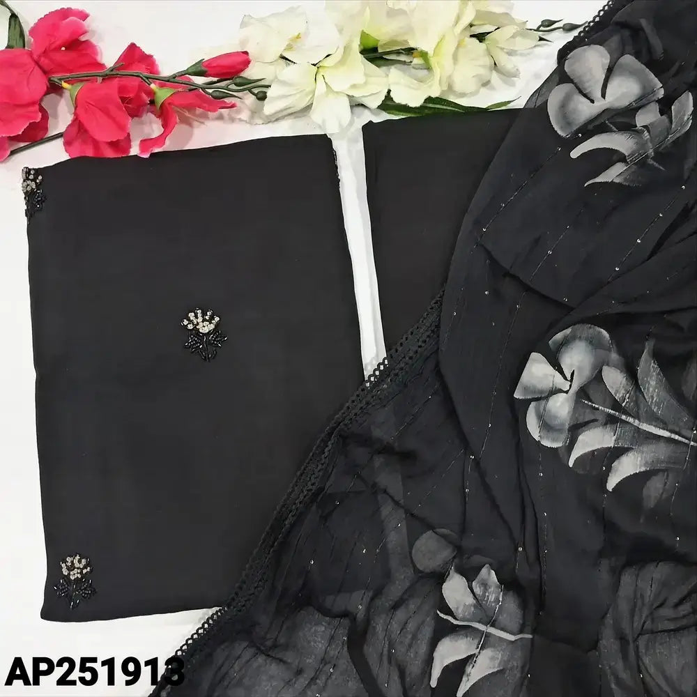 Black soft silk cotton salwar material ap251913-Neidhal