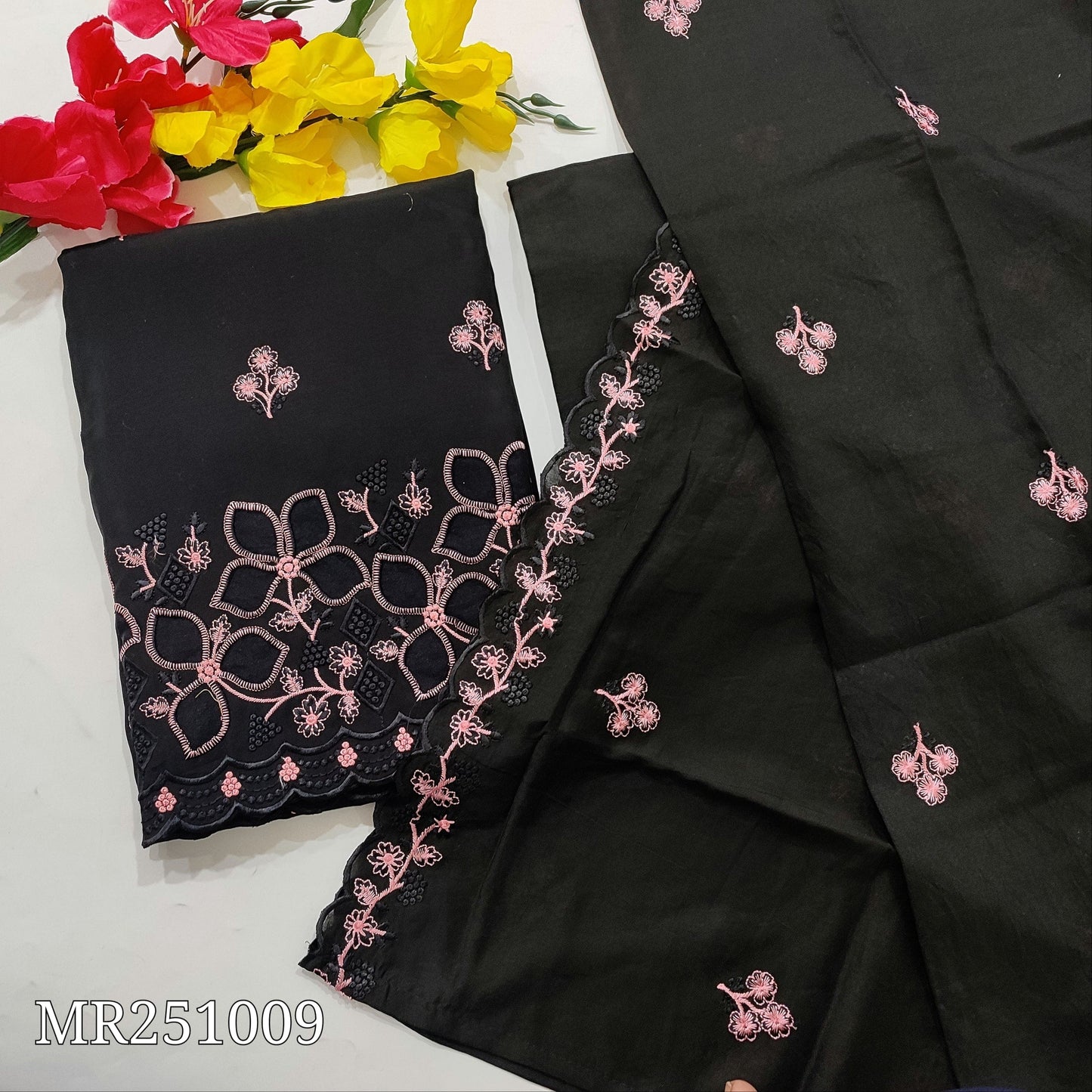 Black soft silk cotton salwar material mr251009-Neidhal