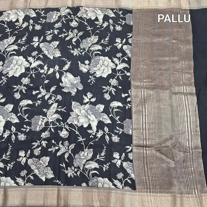 Black soft silk cotton saree ns222-Neidhal