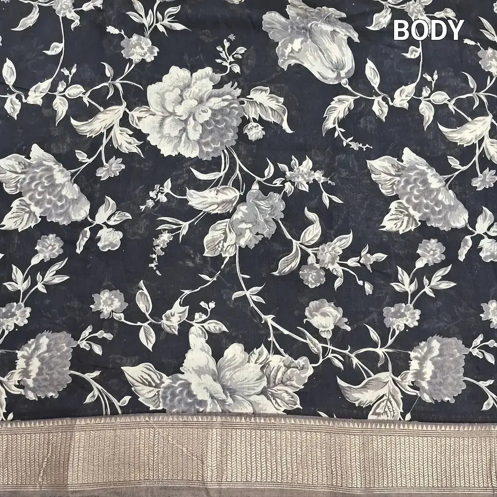 Black soft silk cotton saree ns222-Neidhal