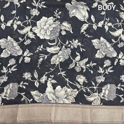 Black soft silk cotton saree ns222-Neidhal