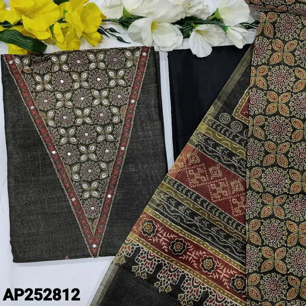 Black tissue silk cotton salwar material ap252812-Neidhal