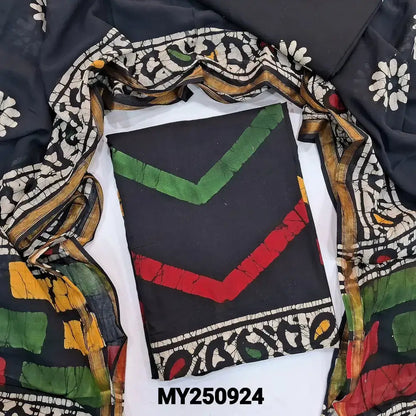 Black wax batik cotton salwar material my250924-Neidhal