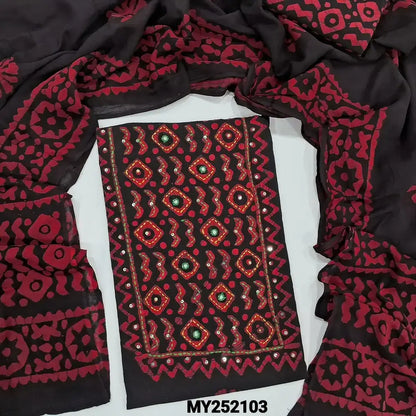 Black wax batik dyed cotton salwar material my252103-Neihdal