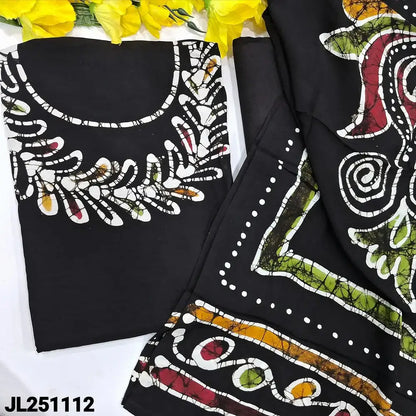 Black wax batik dyed maslin silk salwar material jl251112-Neidhal